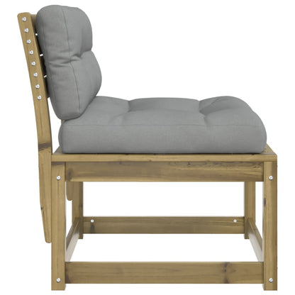 vidaXL Garden Sofa | Set of 2 | Grey | Impregnated pine wood, Polyester | Medium