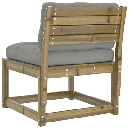 vidaXL Garden Sofa | Set of 2 | Grey | Impregnated pine wood, Polyester | Medium