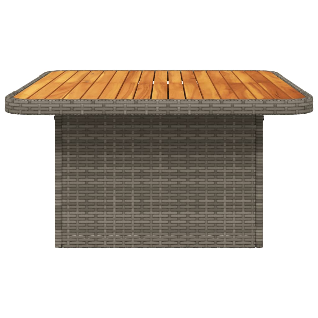vidaXL Garden Table Grey 80x80x71 cm Poly Rattan and Acacia Wood