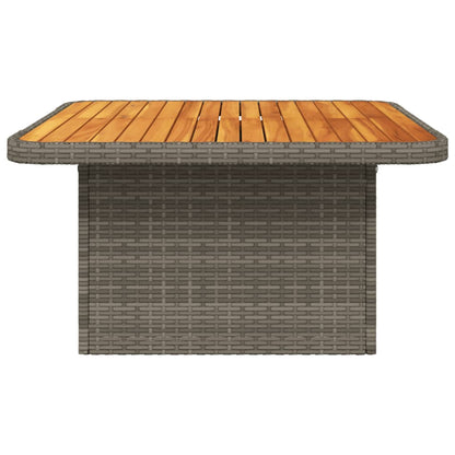 vidaXL Garden Table Grey 80x80x71 cm Poly Rattan and Acacia Wood
