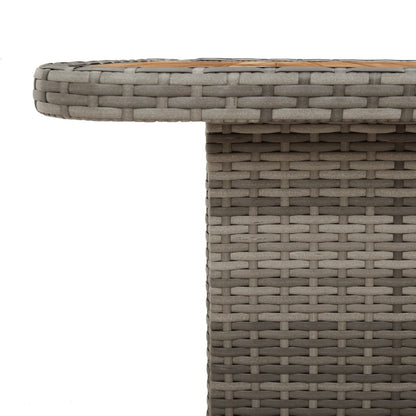 vidaXL Garden Table Grey 80x80x71 cm Poly Rattan and Acacia Wood