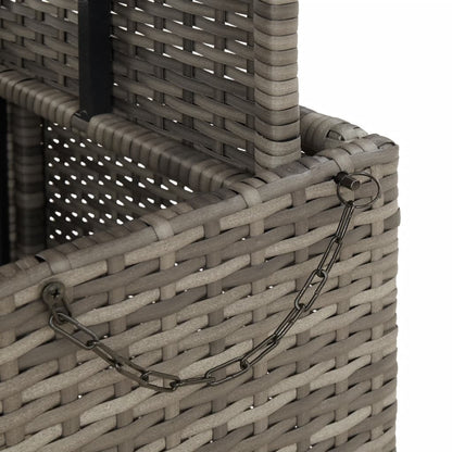 vidaXL Garden Table Grey 80x80x71 cm Poly Rattan and Acacia Wood