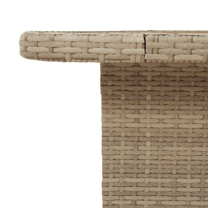 vidaXL Garden Table Beige 110x110x71 cm Poly Rattan and Acacia Wood