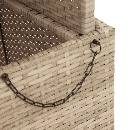 vidaXL Garden Table Beige 110x110x71 cm Poly Rattan and Acacia Wood