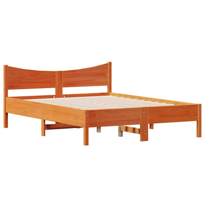 vidaXL Bed Frame without Mattress Wax Brown 140x200 cm Solid Wood Pine