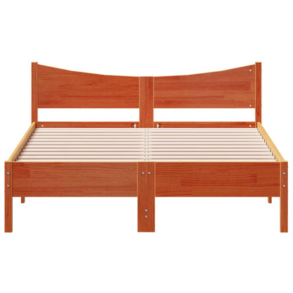 vidaXL Bed Frame without Mattress Wax Brown 140x190 cm Solid Wood Pine
