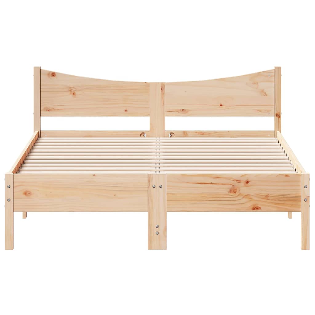 vidaXL Bed Frame without Mattress 135x190 cm Double Solid Wood Pine