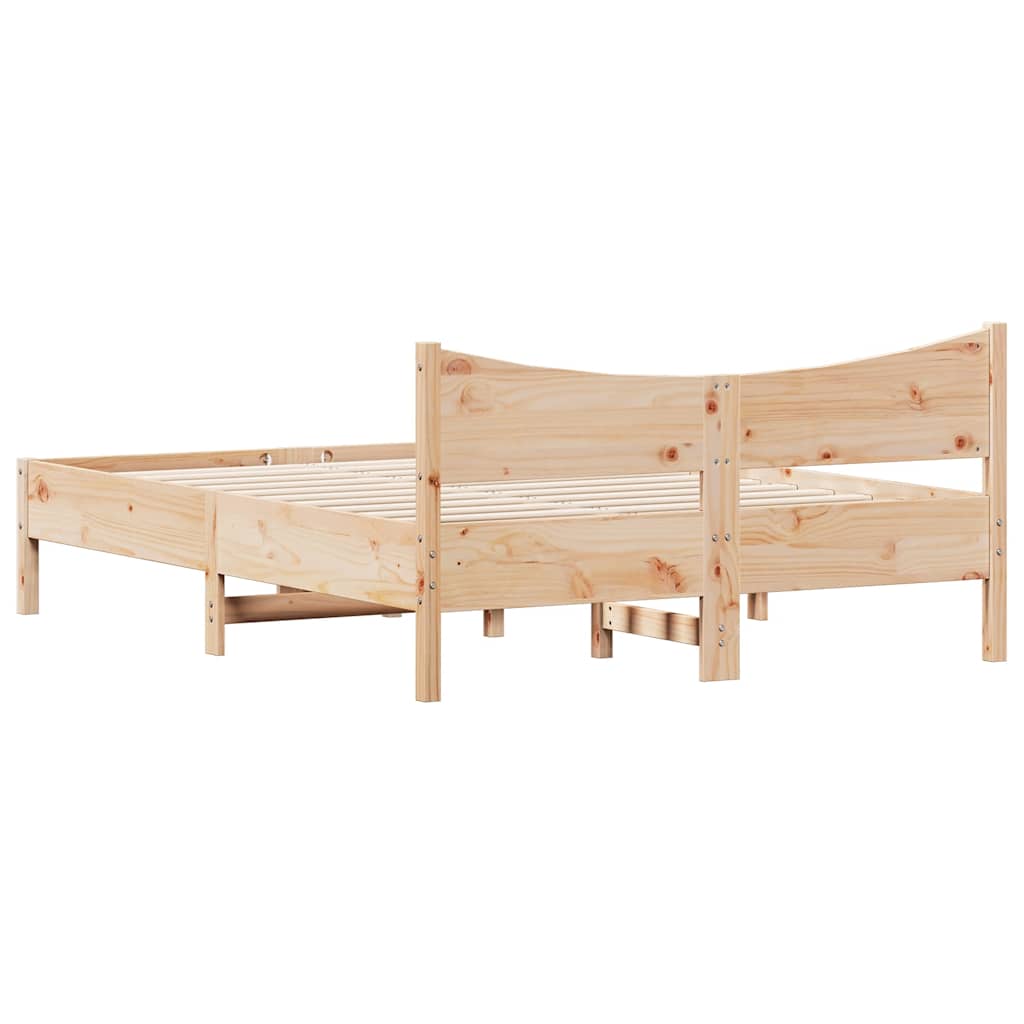 vidaXL Bed Frame without Mattress 135x190 cm Double Solid Wood Pine