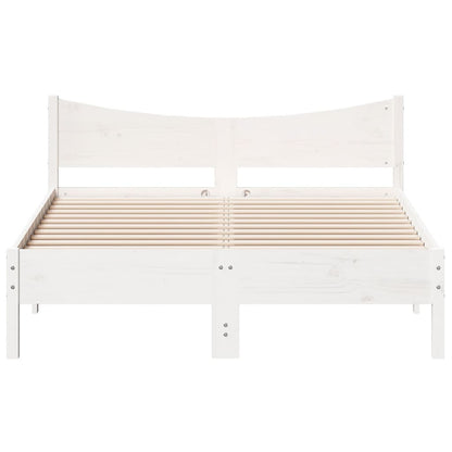 vidaXL Bed Frame without Mattress White 135x190 cm Double Solid Wood Pine