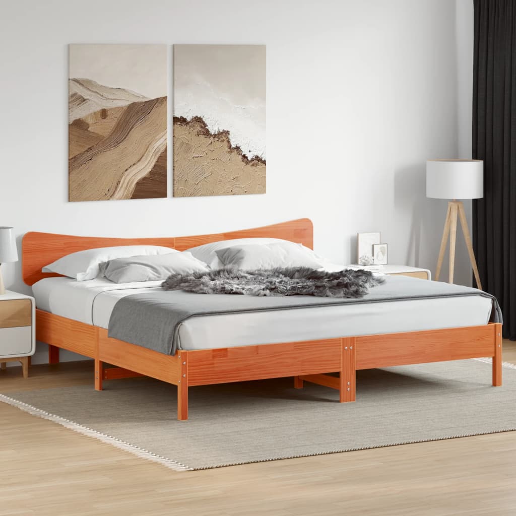 vidaXL Headboard Wax Brown 200 cm Solid Wood Pine