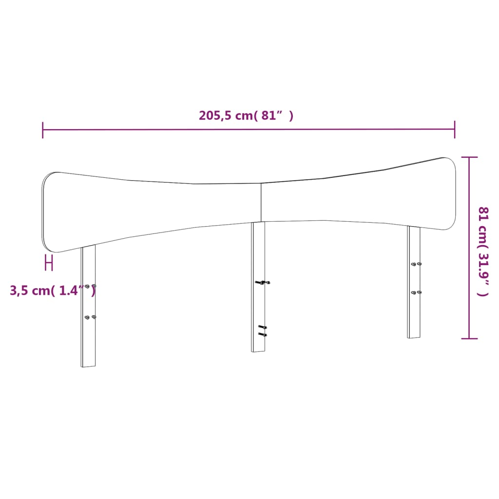 vidaXL Headboard Wax Brown 200 cm Solid Wood Pine