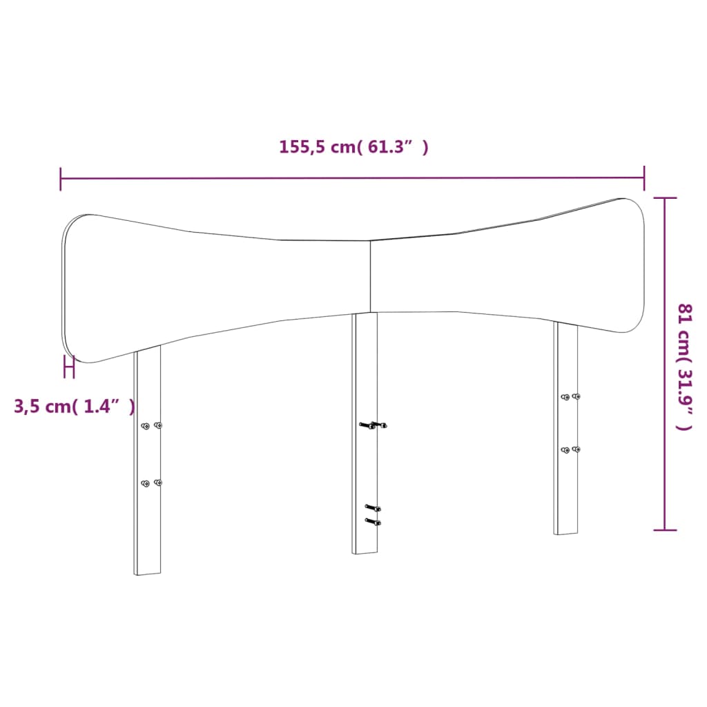 vidaXL Headboard Wax Brown 150 cm Solid Wood Pine