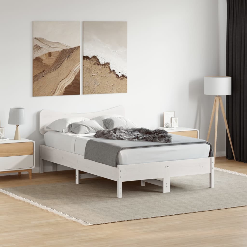 vidaXL Headboard White 135 cm Solid Wood Pine