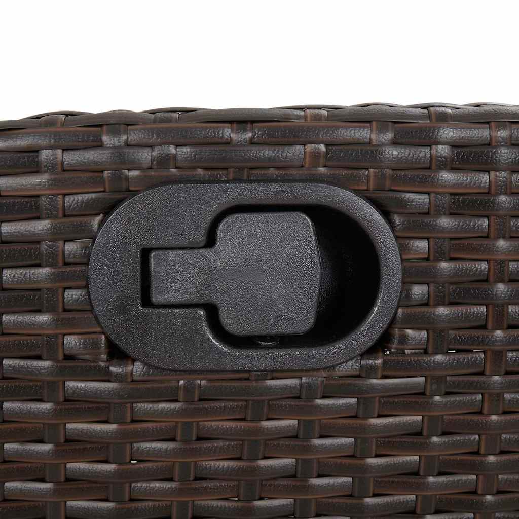 vidaXL Reclining Garden Bench with Cushions Brown Poly Rattan