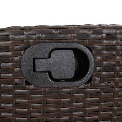 vidaXL Reclining Garden Bench with Cushions Brown Poly Rattan