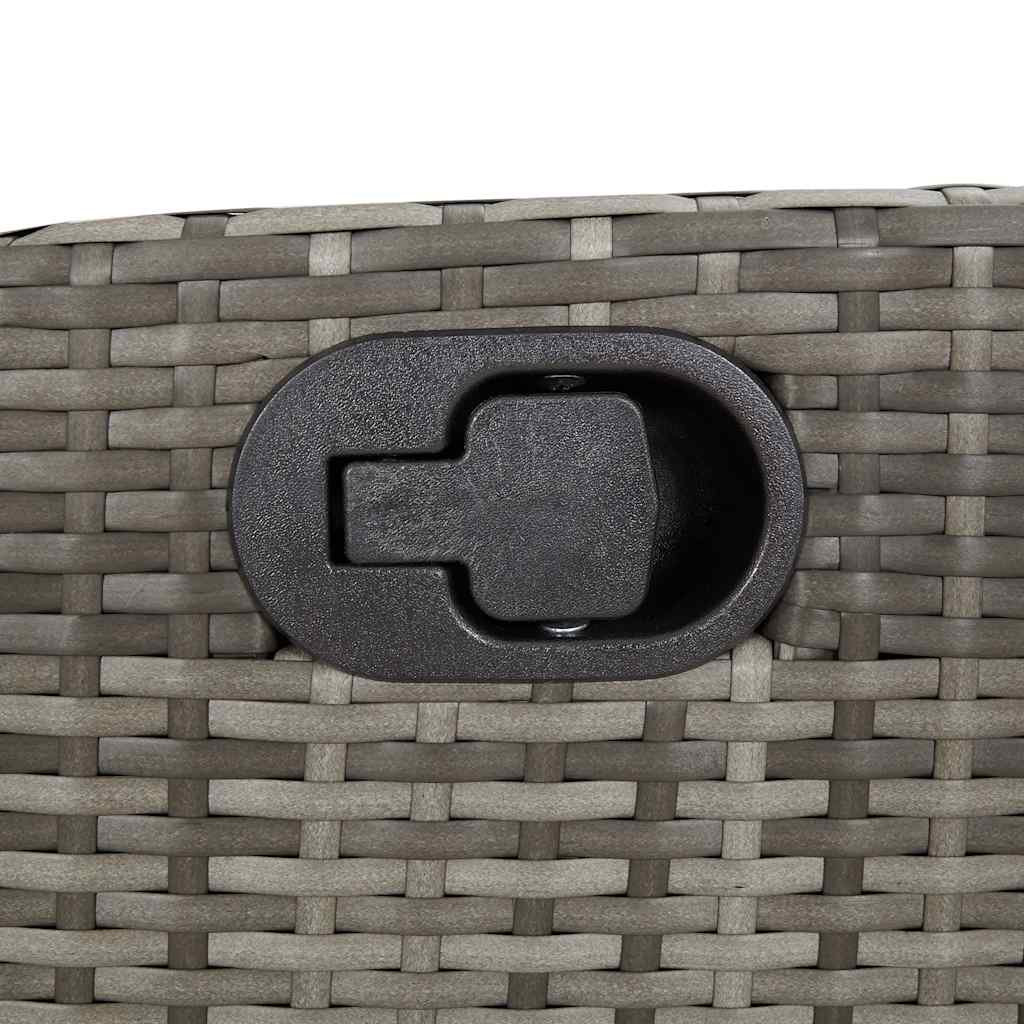 vidaXL Reclining Garden Bench with Cushions Grey Poly Rattan
