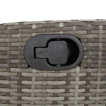 vidaXL Reclining Garden Bench with Cushions Grey Poly Rattan