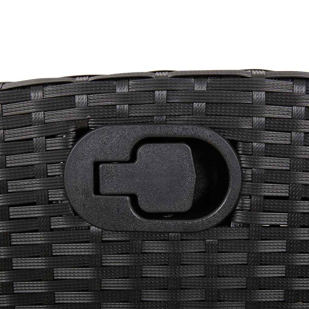 vidaXL Reclining Garden Bench with Cushions Black Poly Rattan