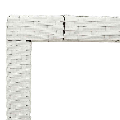 vidaXL Garden Table with Glass Top White 90x90x75 cm Poly Rattan