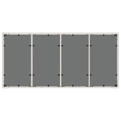 vidaXL Garden Table with Glass Top White 190x90x75 cm Poly Rattan