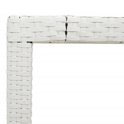 vidaXL Garden Table with Glass Top White 190x90x75 cm Poly Rattan