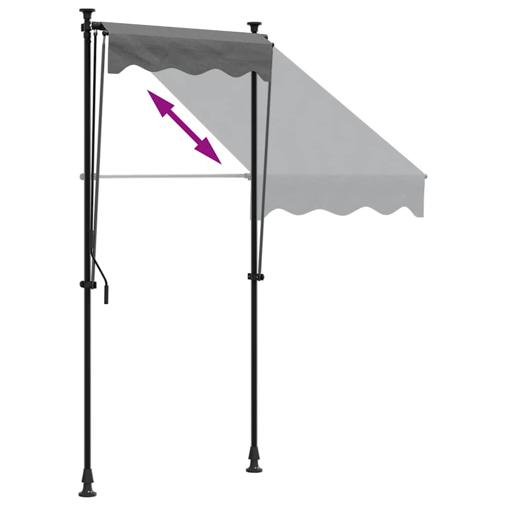 vidaXL Retractable Awning Anthracite 100x150 cm Fabric and Steel