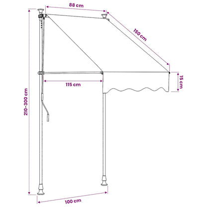 vidaXL Retractable Awning Anthracite 100x150 cm Fabric and Steel