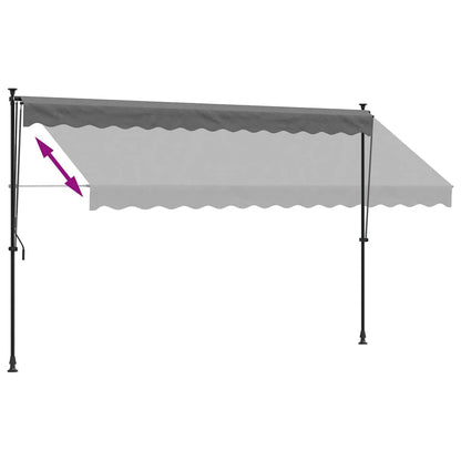 vidaXL Retractable Awning Anthracite 350x150 cm Fabric and Steel