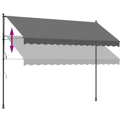 vidaXL Retractable Awning Anthracite 350x150 cm Fabric and Steel
