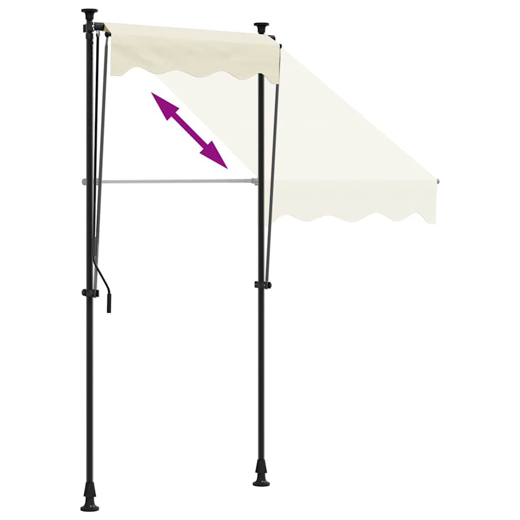 vidaXL Retractable Awning Cream 100x150 cm Fabric and Steel