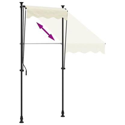 vidaXL Retractable Awning Cream 100x150 cm Fabric and Steel