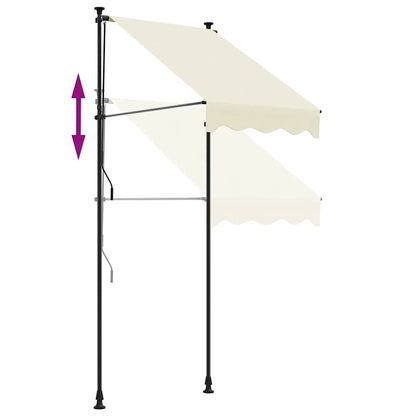 vidaXL Retractable Awning Cream 100x150 cm Fabric and Steel
