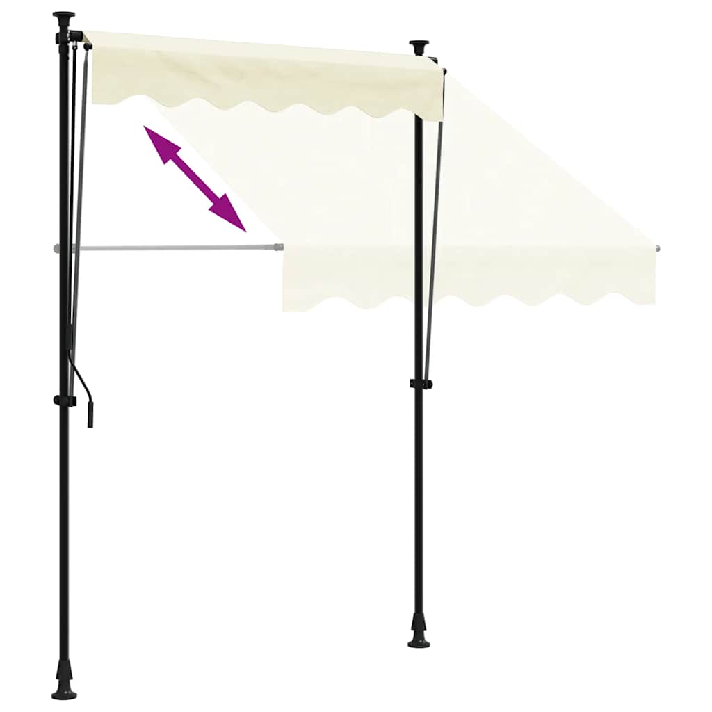 vidaXL Retractable Awning Cream 150x150 cm Fabric and Steel