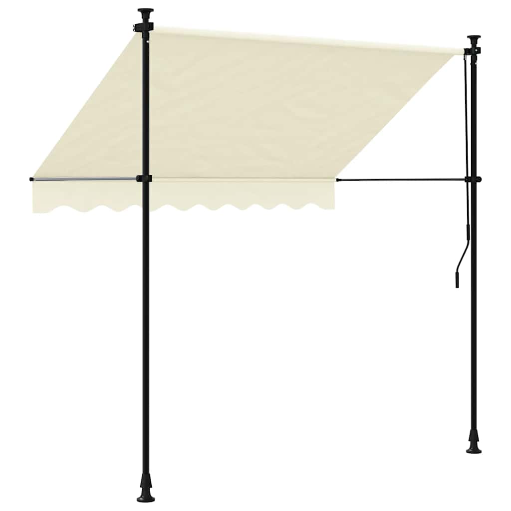 vidaXL Retractable Awning Cream 200x150 cm Fabric and Steel