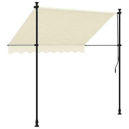 vidaXL Retractable Awning Cream 200x150 cm Fabric and Steel