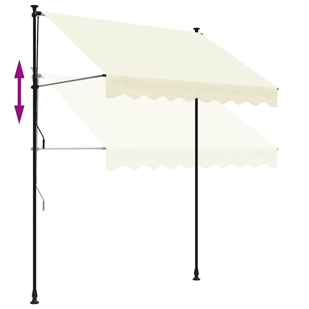 vidaXL Retractable Awning Cream 200x150 cm Fabric and Steel