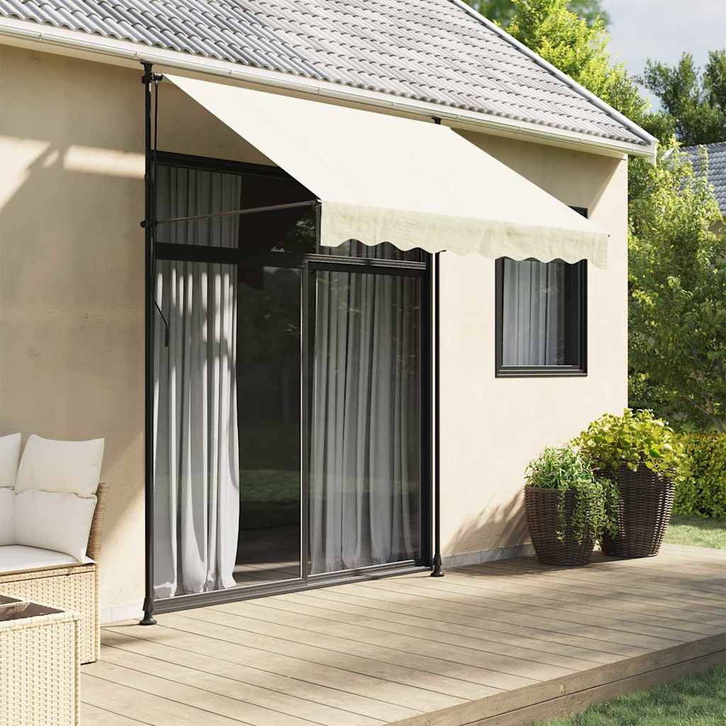 vidaXL Retractable Awning Cream 200x150 cm Fabric and Steel