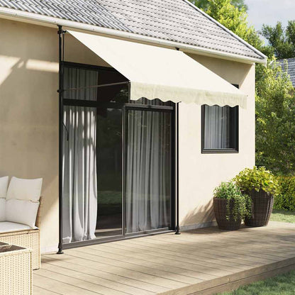 vidaXL Retractable Awning Cream 200x150 cm Fabric and Steel