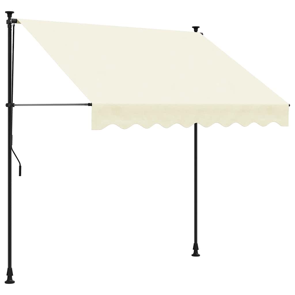 vidaXL Retractable Awning Cream 250x150 cm Fabric and Steel