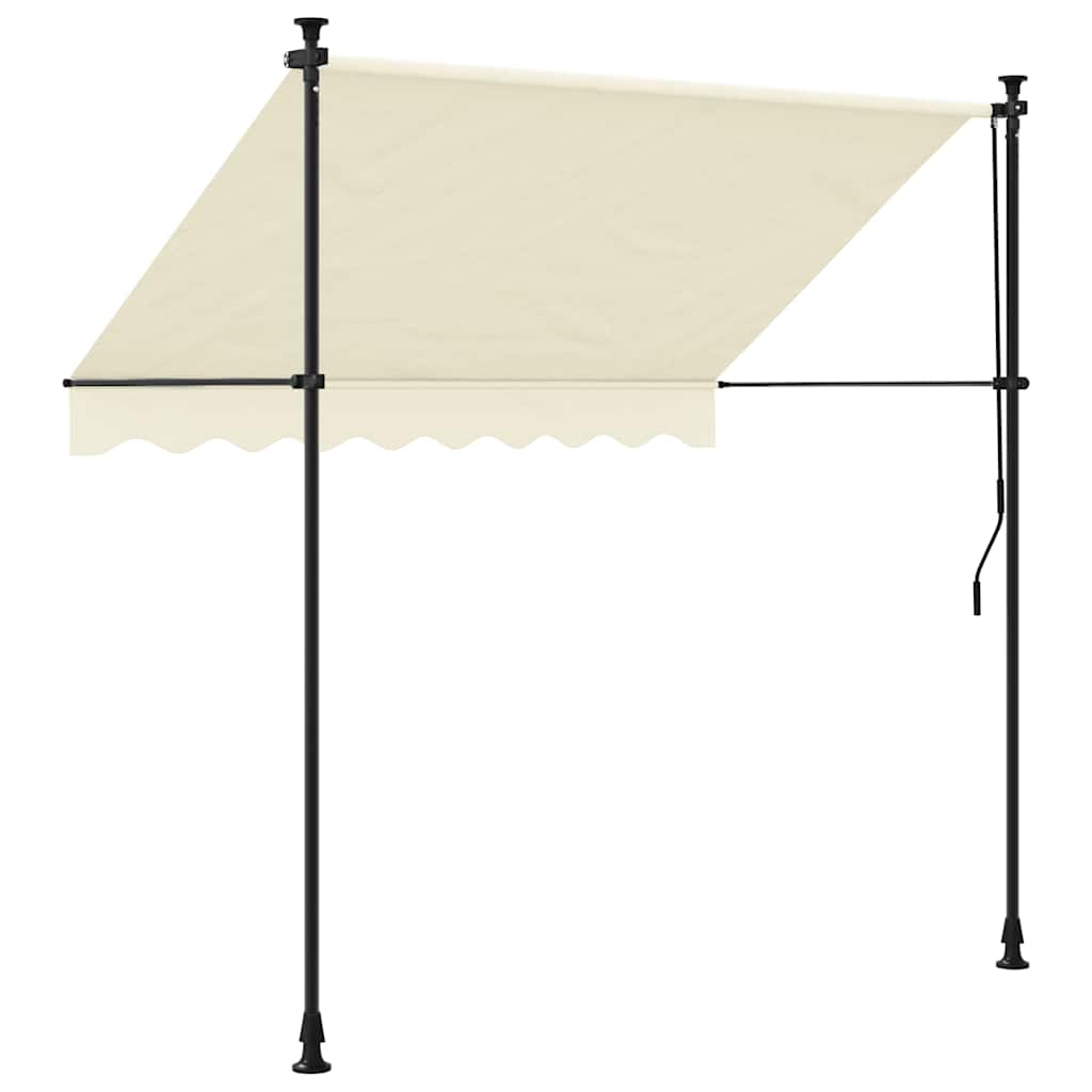 vidaXL Retractable Awning Cream 250x150 cm Fabric and Steel
