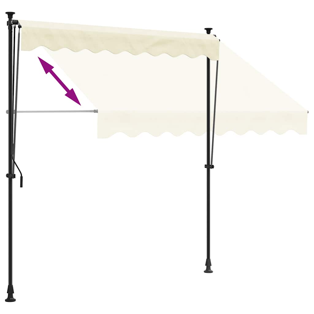 vidaXL Retractable Awning Cream 250x150 cm Fabric and Steel