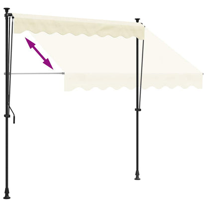 vidaXL Retractable Awning Cream 250x150 cm Fabric and Steel