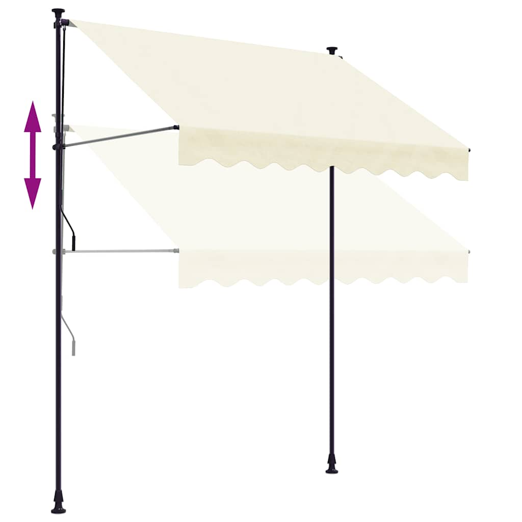 vidaXL Retractable Awning Cream 250x150 cm Fabric and Steel