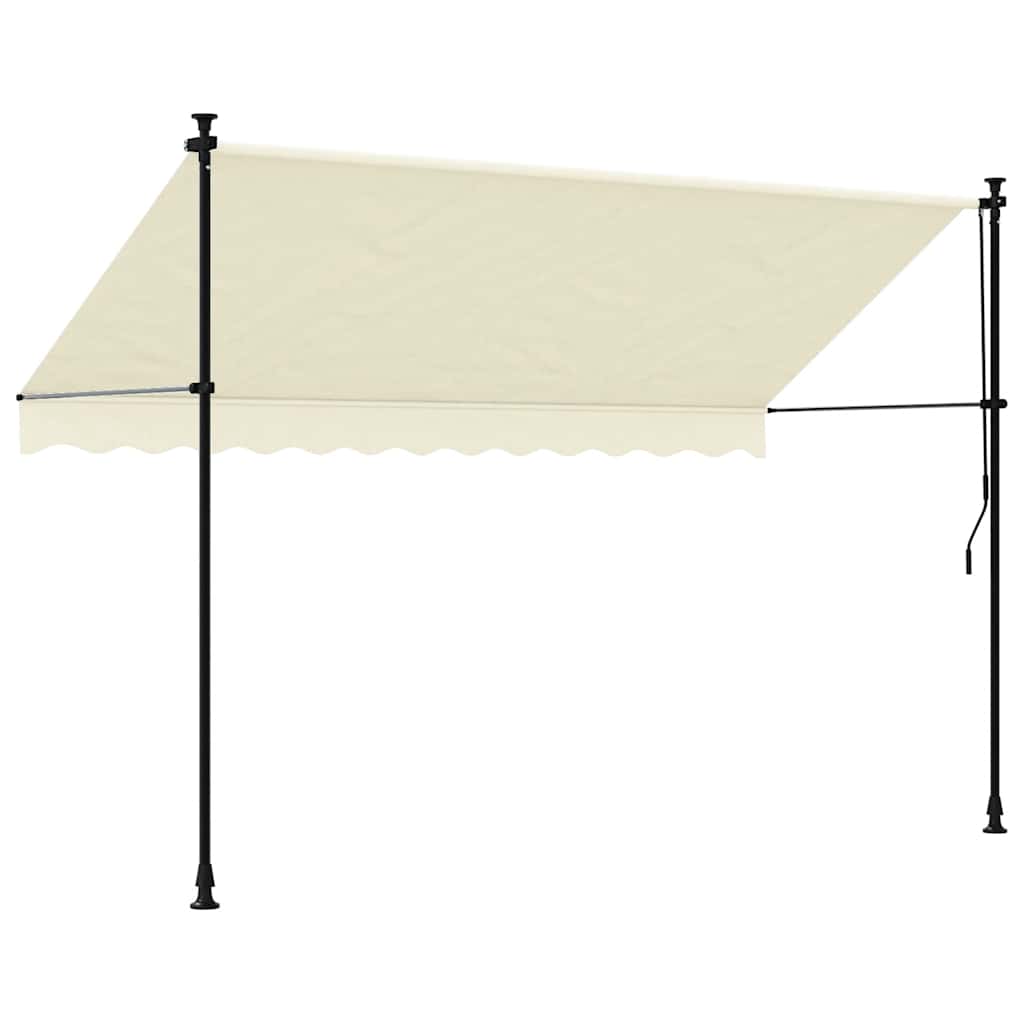 vidaXL Retractable Awning Cream 300x150 cm Fabric and Steel