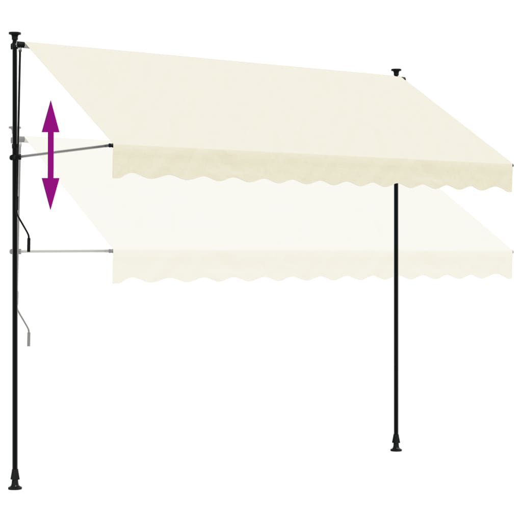 vidaXL Retractable Awning Cream 300x150 cm Fabric and Steel