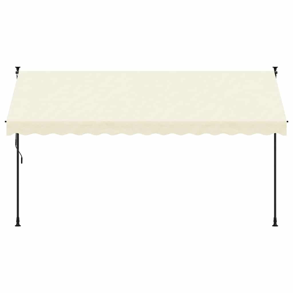 vidaXL Retractable Awning Cream 350x150 cm Fabric and Steel