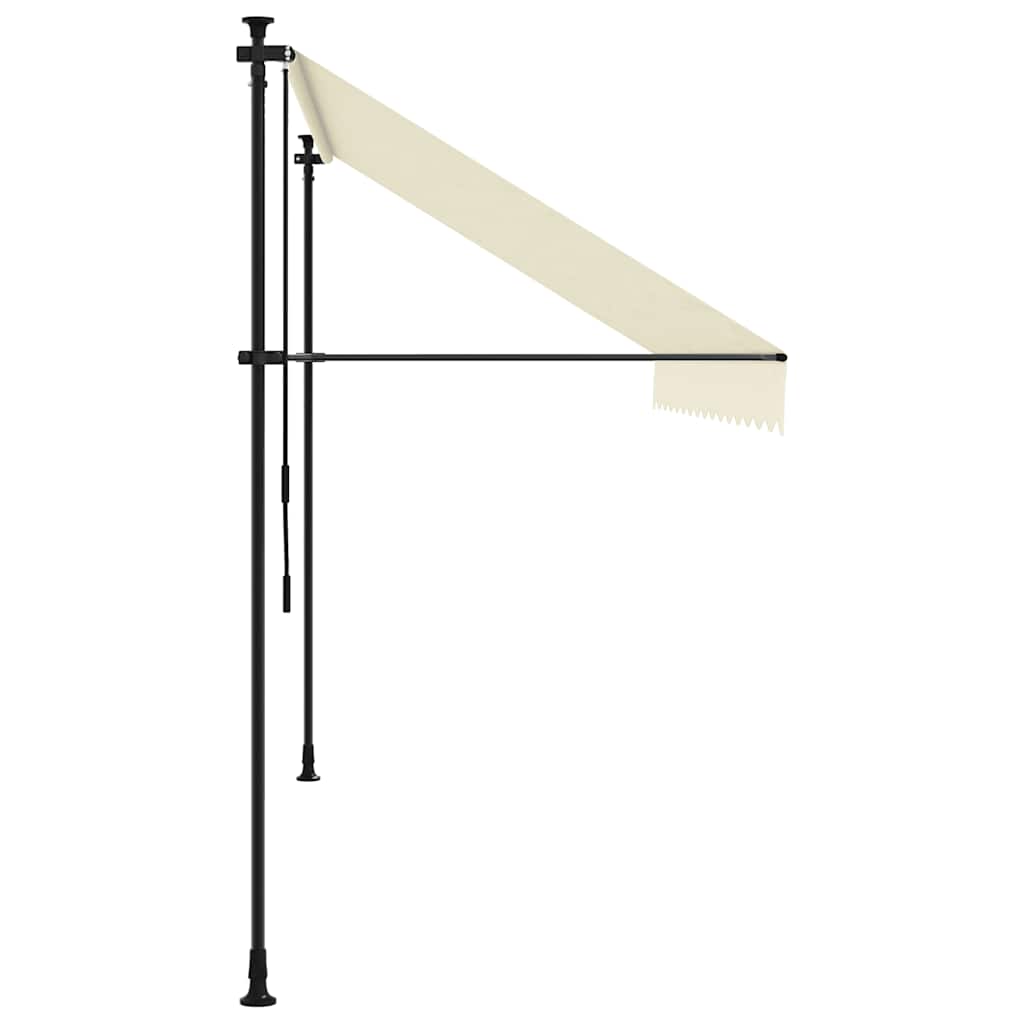 vidaXL Retractable Awning Cream 350x150 cm Fabric and Steel