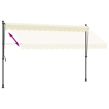 vidaXL Retractable Awning Cream 350x150 cm Fabric and Steel
