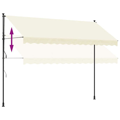 vidaXL Retractable Awning Cream 350x150 cm Fabric and Steel