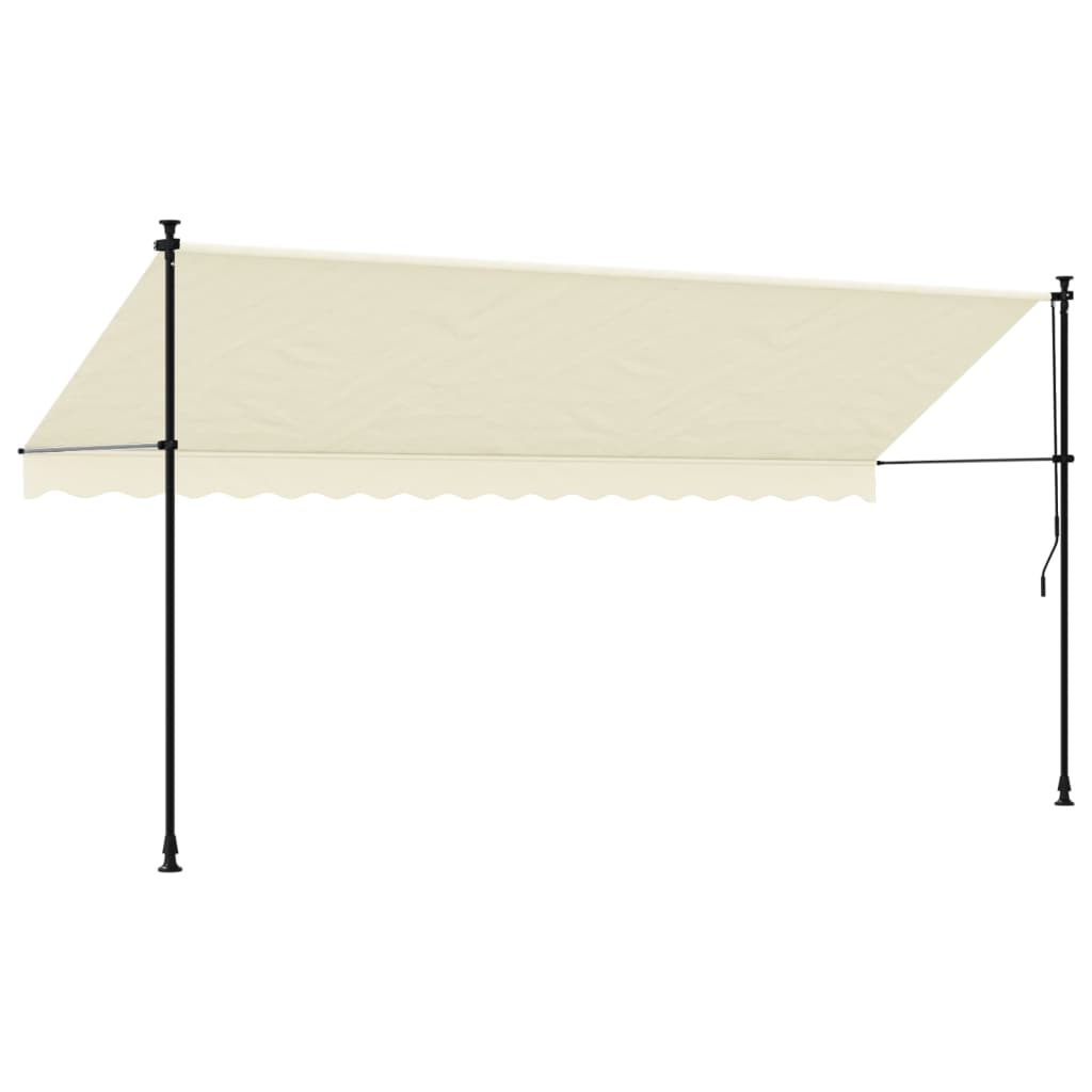 vidaXL Retractable Awning Cream 400x150 cm Fabric and Steel